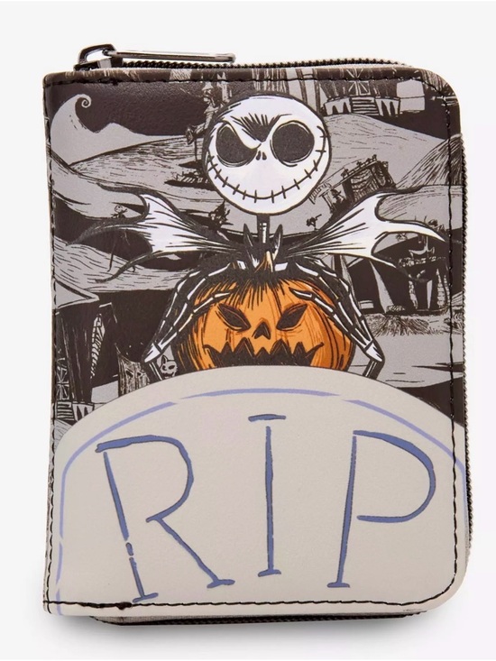 Loungefly Handbags - NWT Loungefly The Nightmare Before Christmas Jack RIP Glow Mini Zipper Wallet